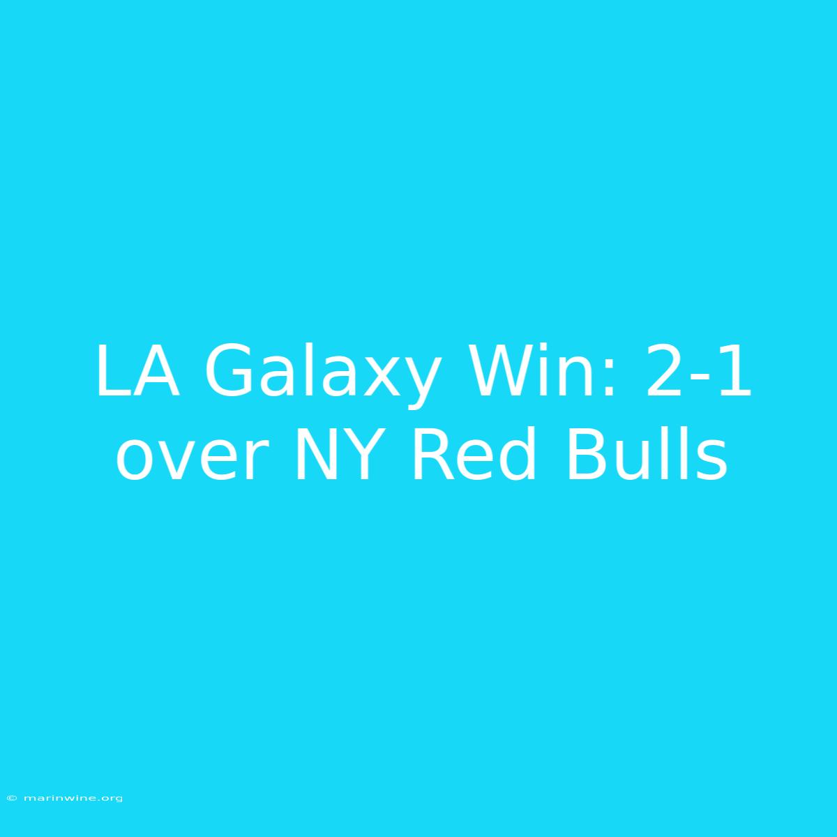 LA Galaxy Win: 2-1 Over NY Red Bulls