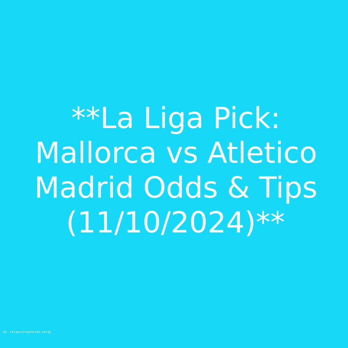 **La Liga Pick: Mallorca Vs Atletico Madrid Odds & Tips (11/10/2024)**