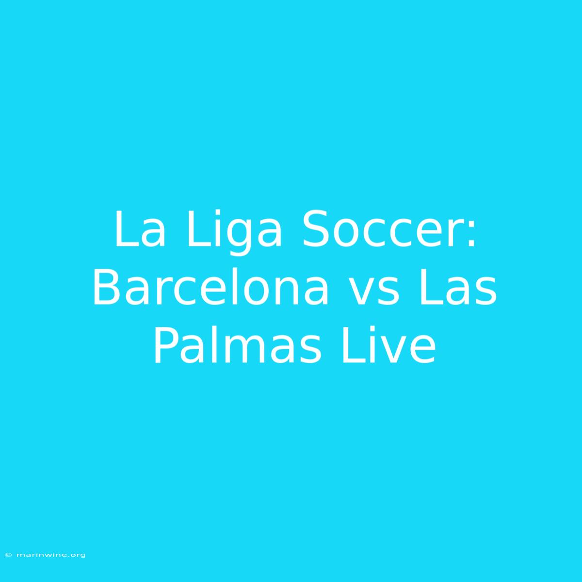 La Liga Soccer: Barcelona Vs Las Palmas Live