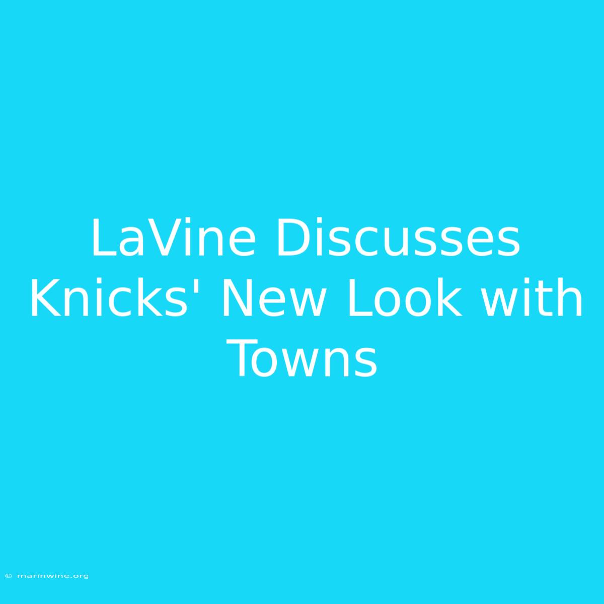 LaVine Discusses Knicks' New Look With Towns