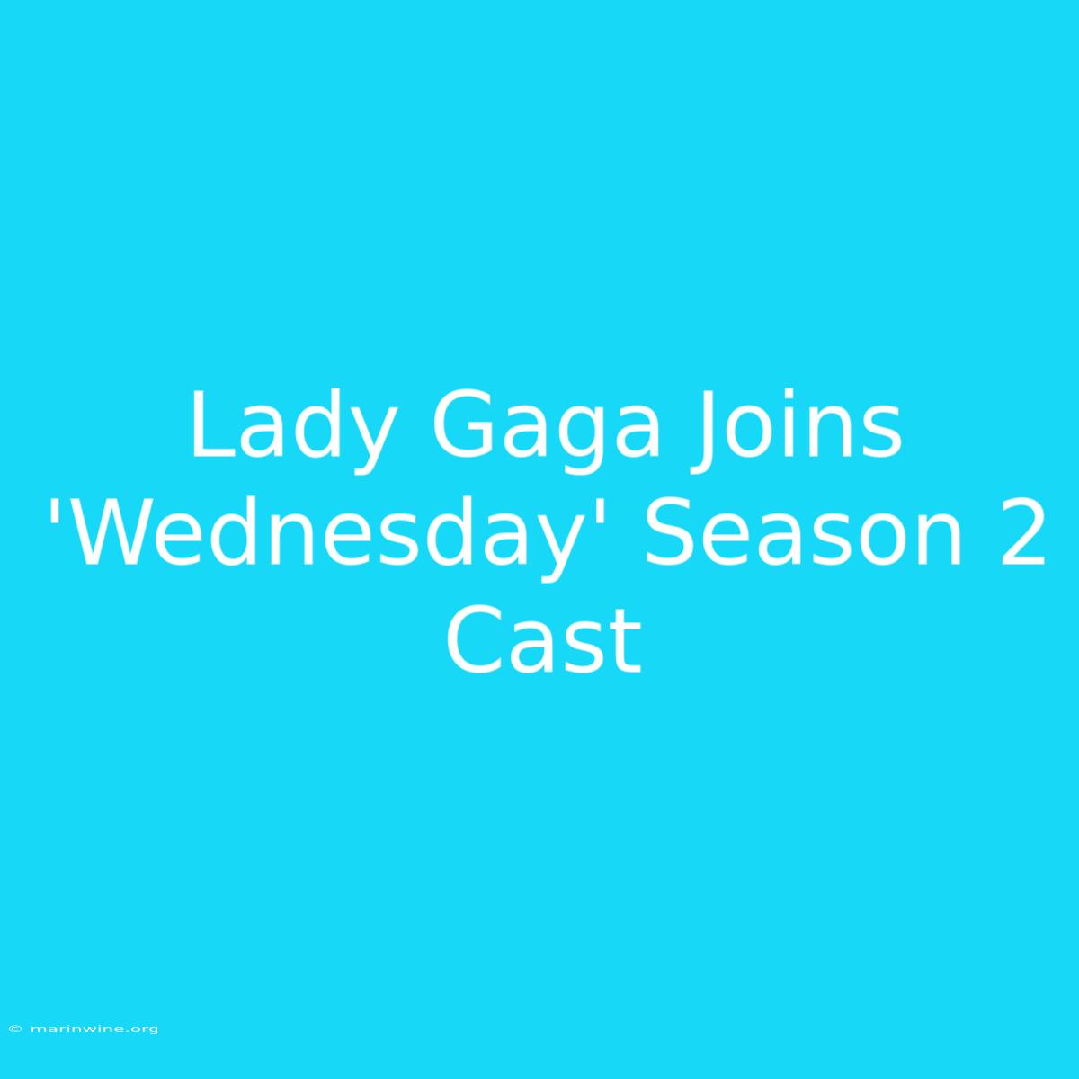 Lady Gaga Joins 'Wednesday' Season 2 Cast