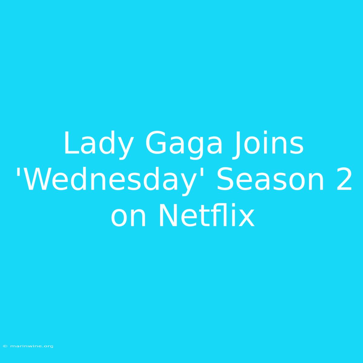 Lady Gaga Joins 'Wednesday' Season 2 On Netflix