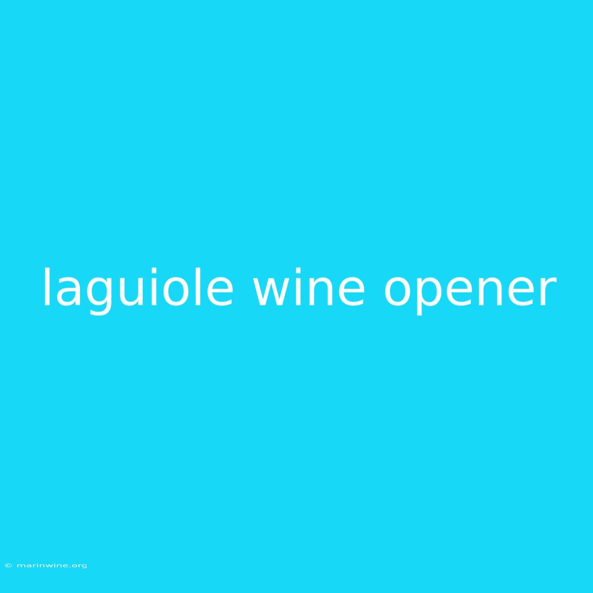 Laguiole Wine Opener