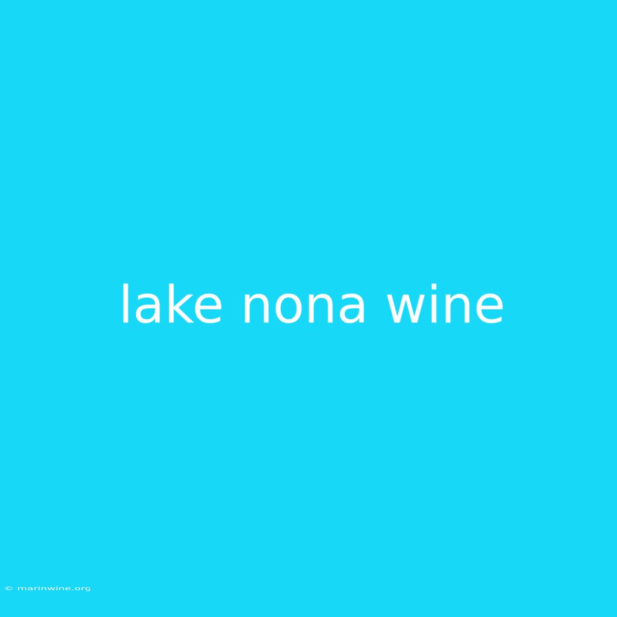 Lake Nona Wine