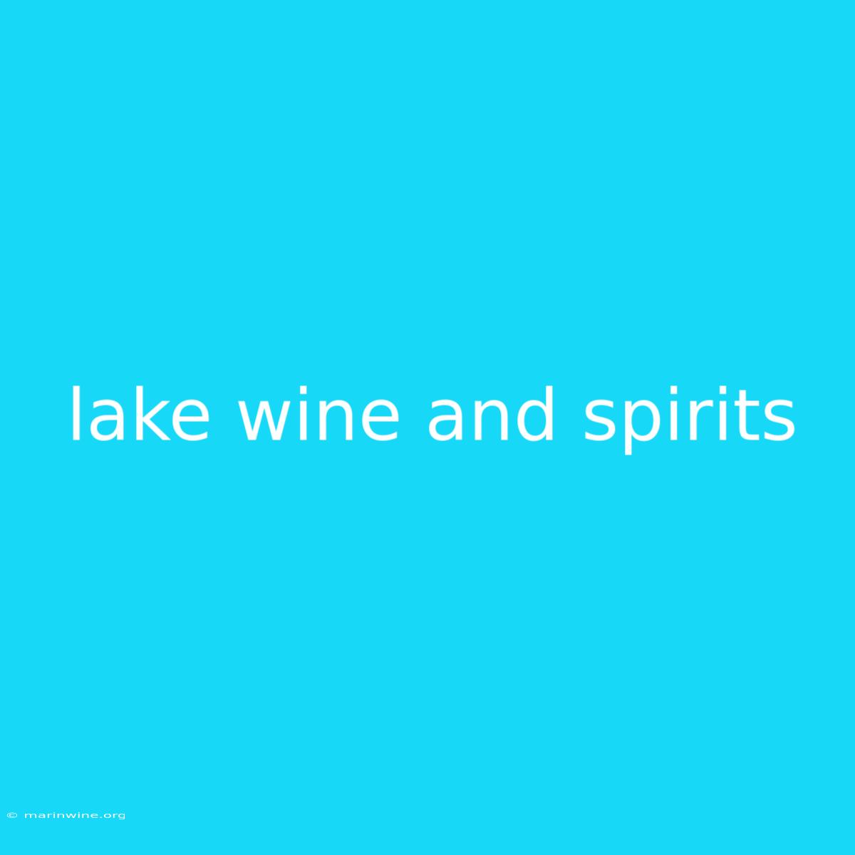 Lake Wine And Spirits