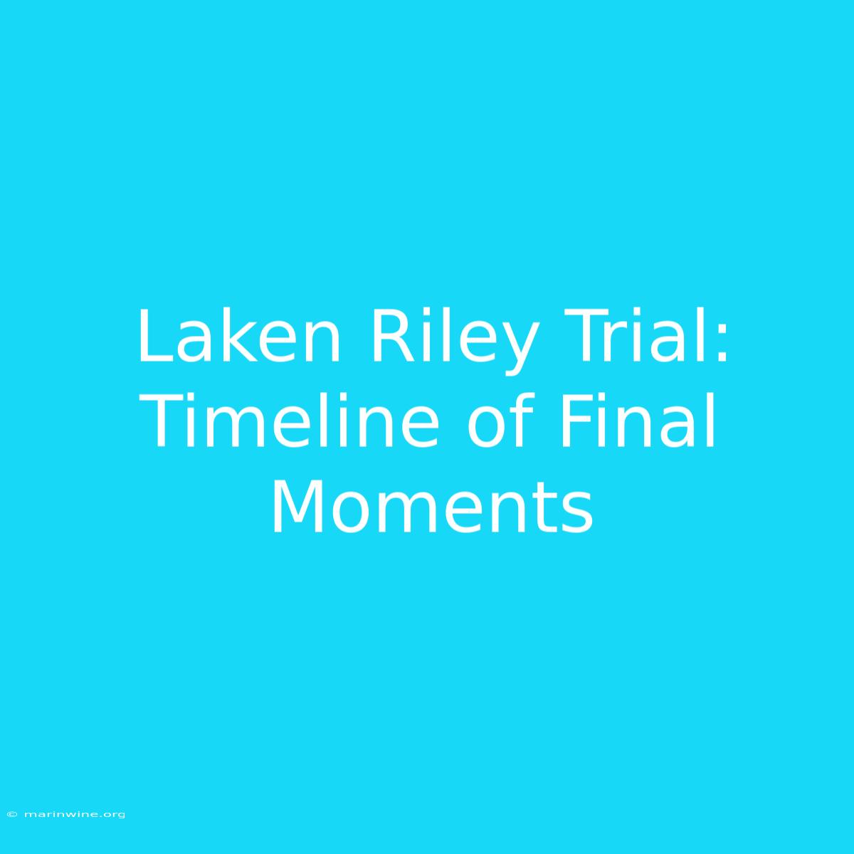 Laken Riley Trial: Timeline Of Final Moments