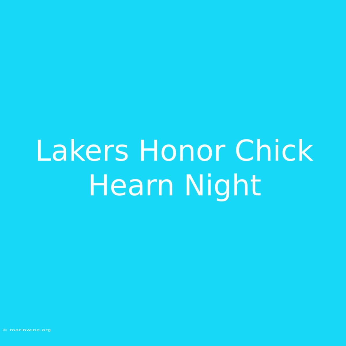 Lakers Honor Chick Hearn Night