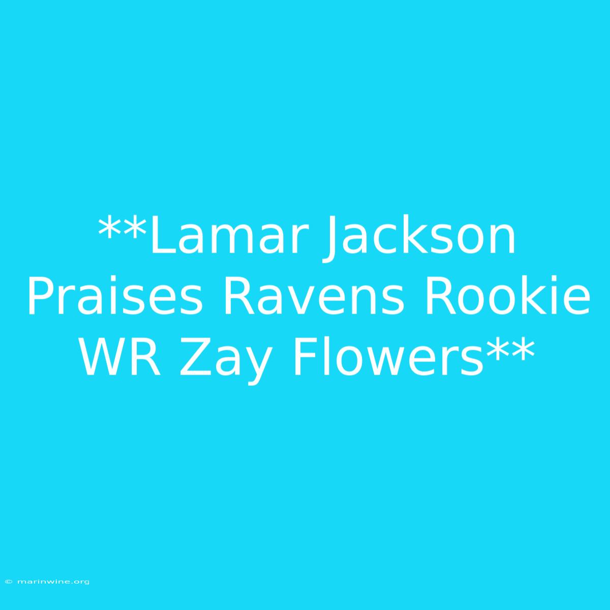 **Lamar Jackson Praises Ravens Rookie WR Zay Flowers** 