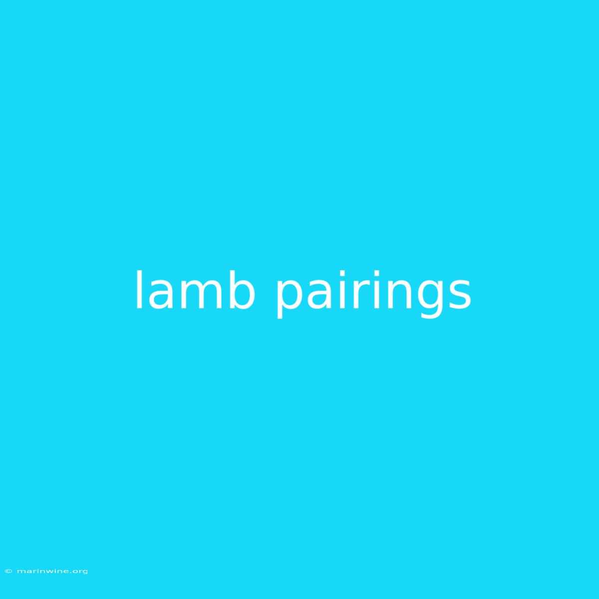 Lamb Pairings