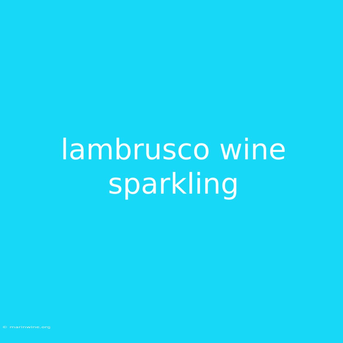 Lambrusco Wine Sparkling