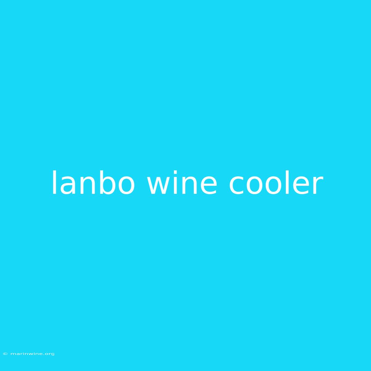 Lanbo Wine Cooler