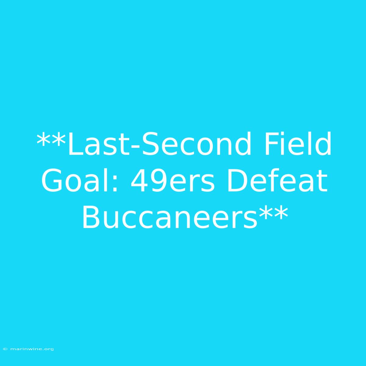 **Last-Second Field Goal: 49ers Defeat Buccaneers** 