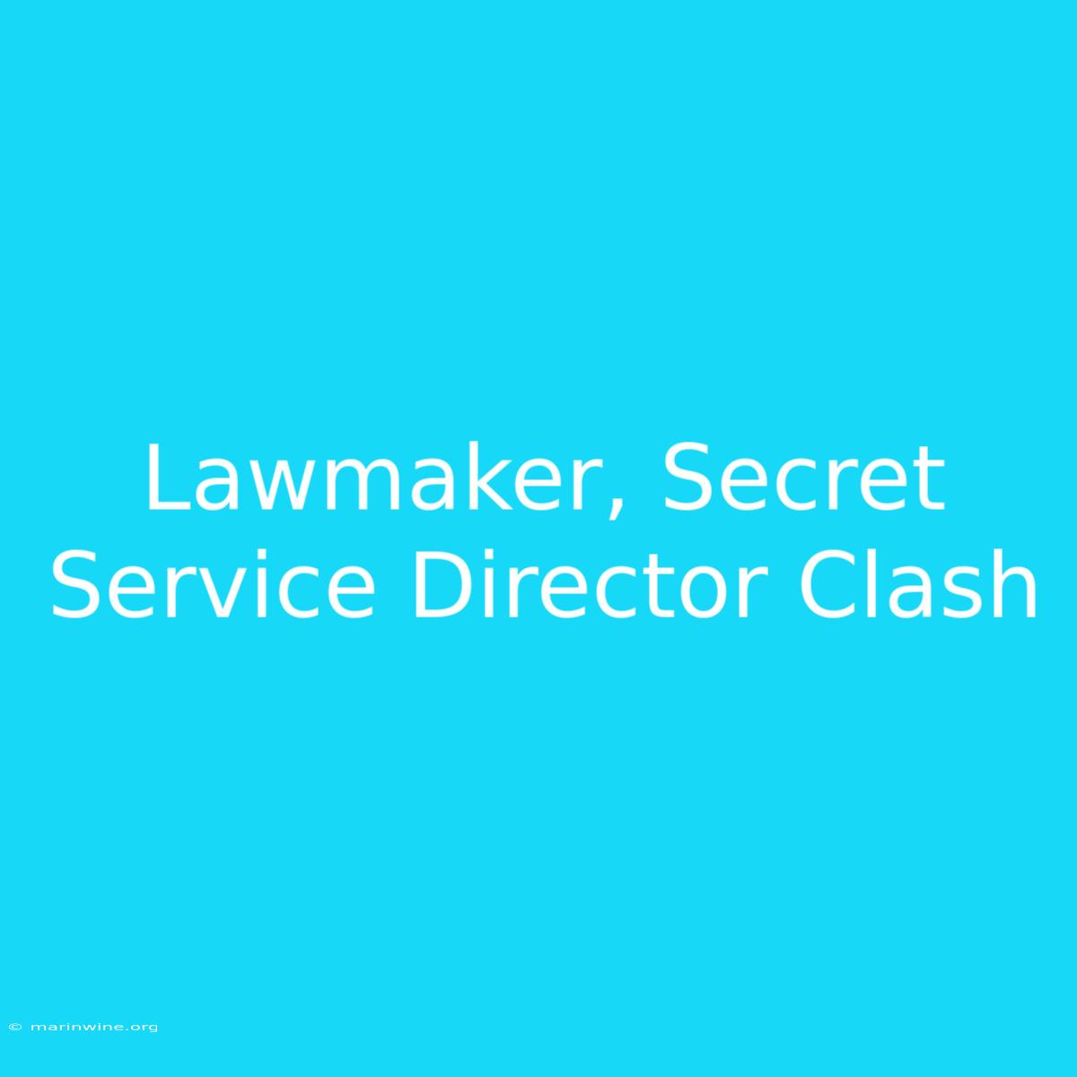 Lawmaker, Secret Service Director Clash