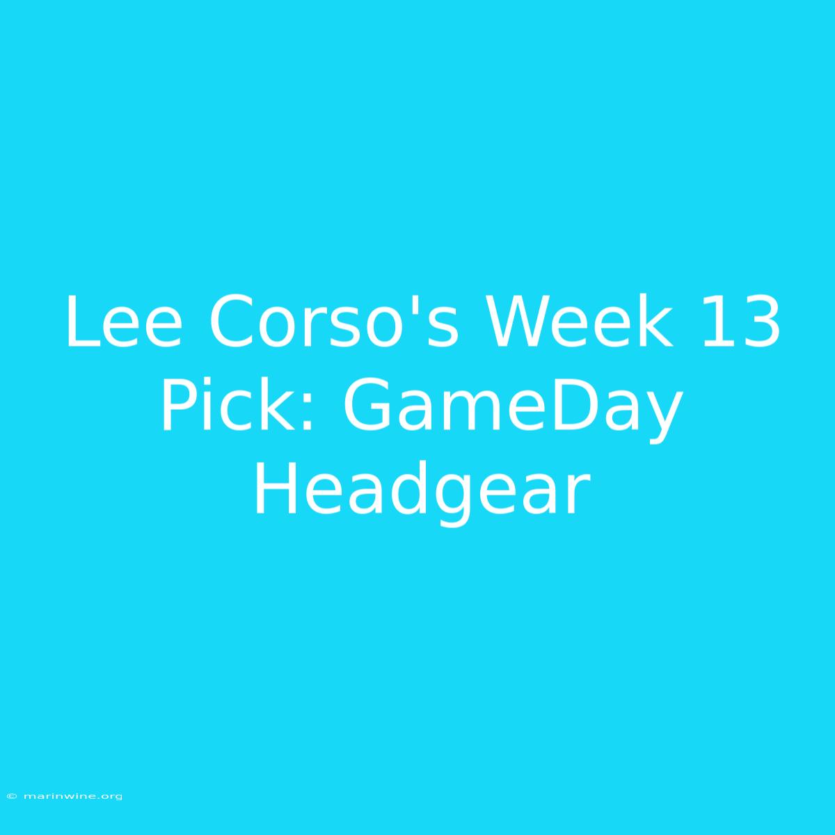 Lee Corso's Week 13 Pick: GameDay Headgear