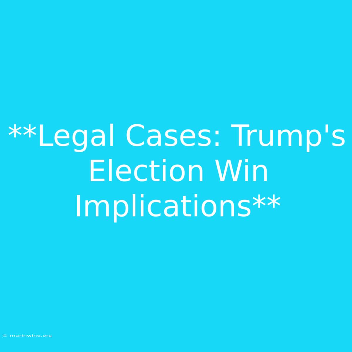 **Legal Cases: Trump's Election Win Implications**