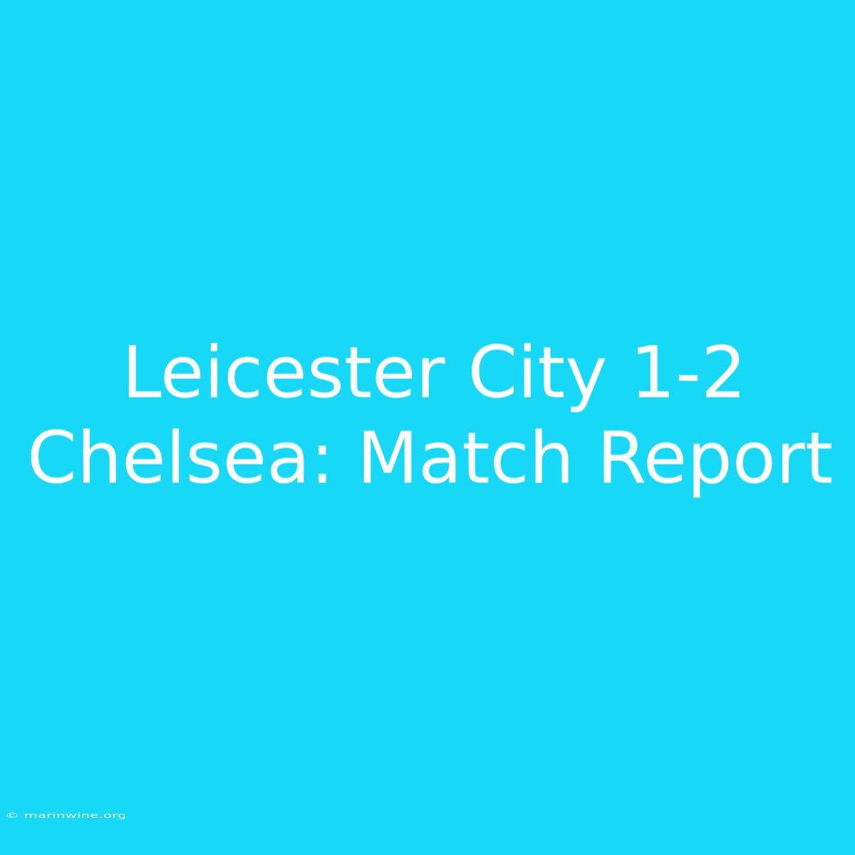 Leicester City 1-2 Chelsea: Match Report