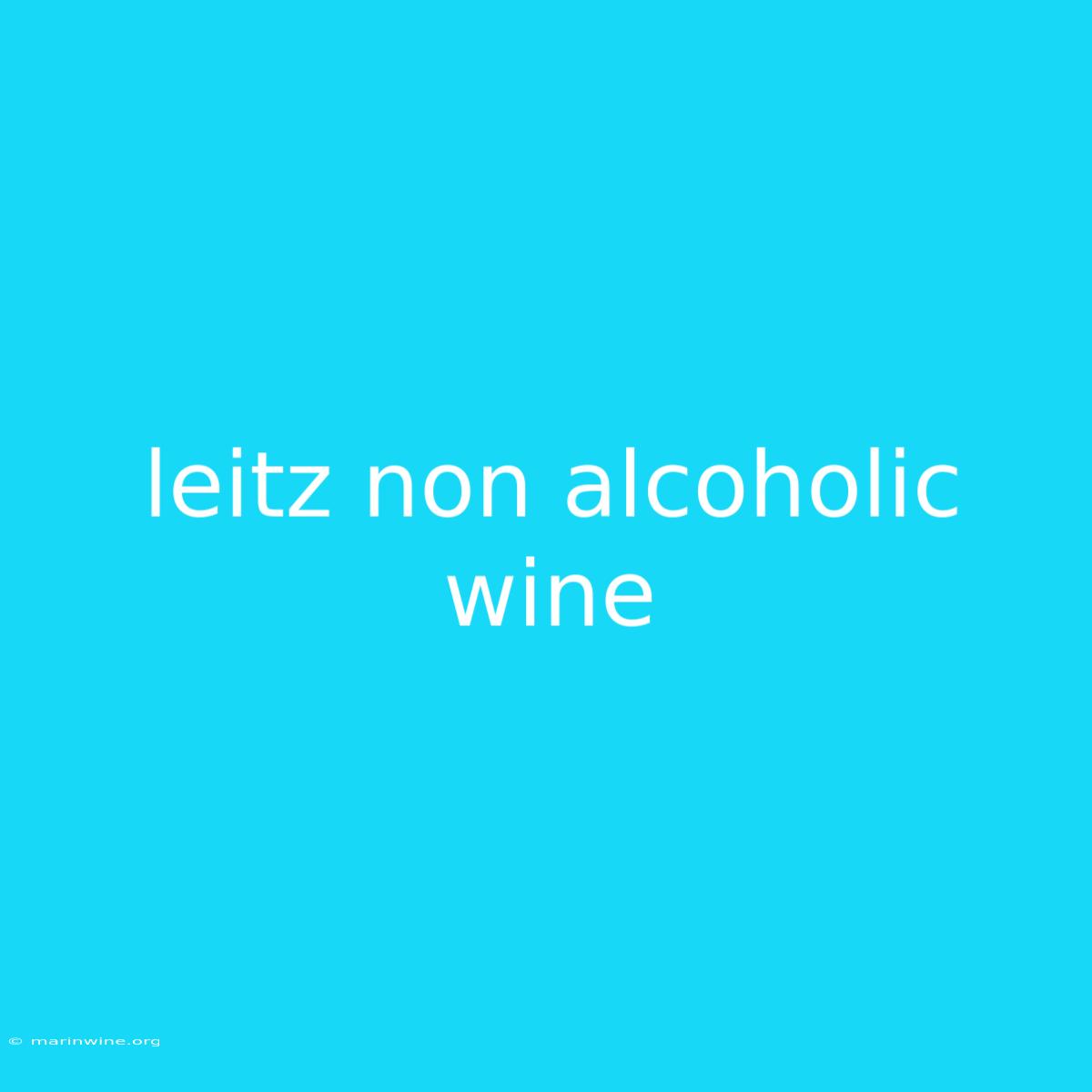 Leitz Non Alcoholic Wine