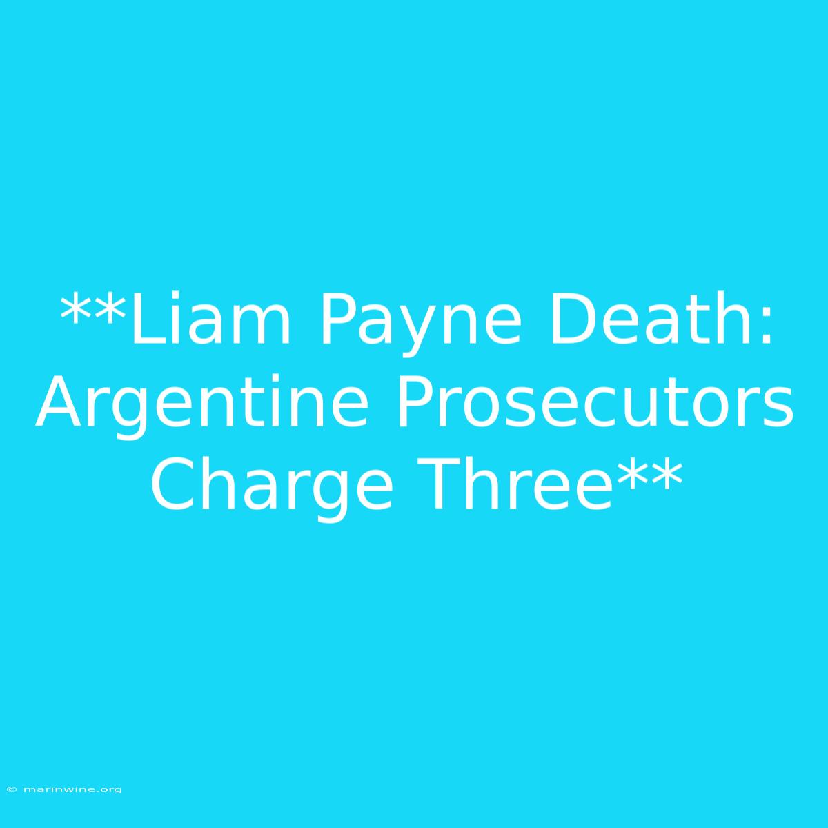 **Liam Payne Death: Argentine Prosecutors Charge Three** 