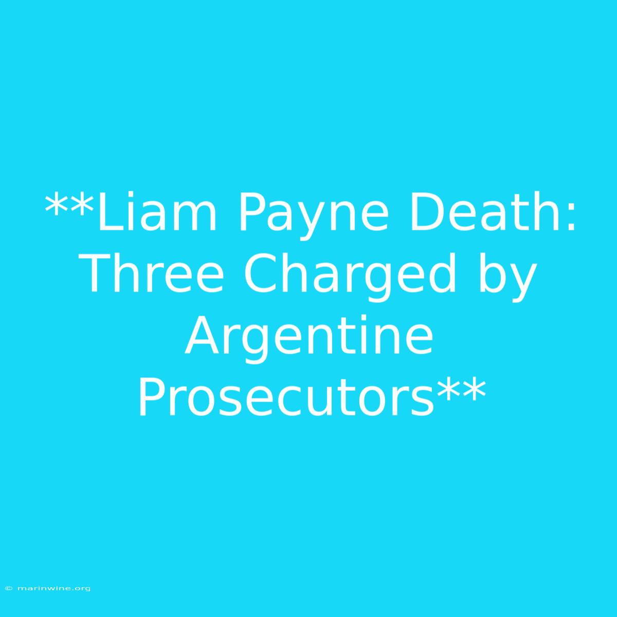 **Liam Payne Death: Three Charged By Argentine Prosecutors** 