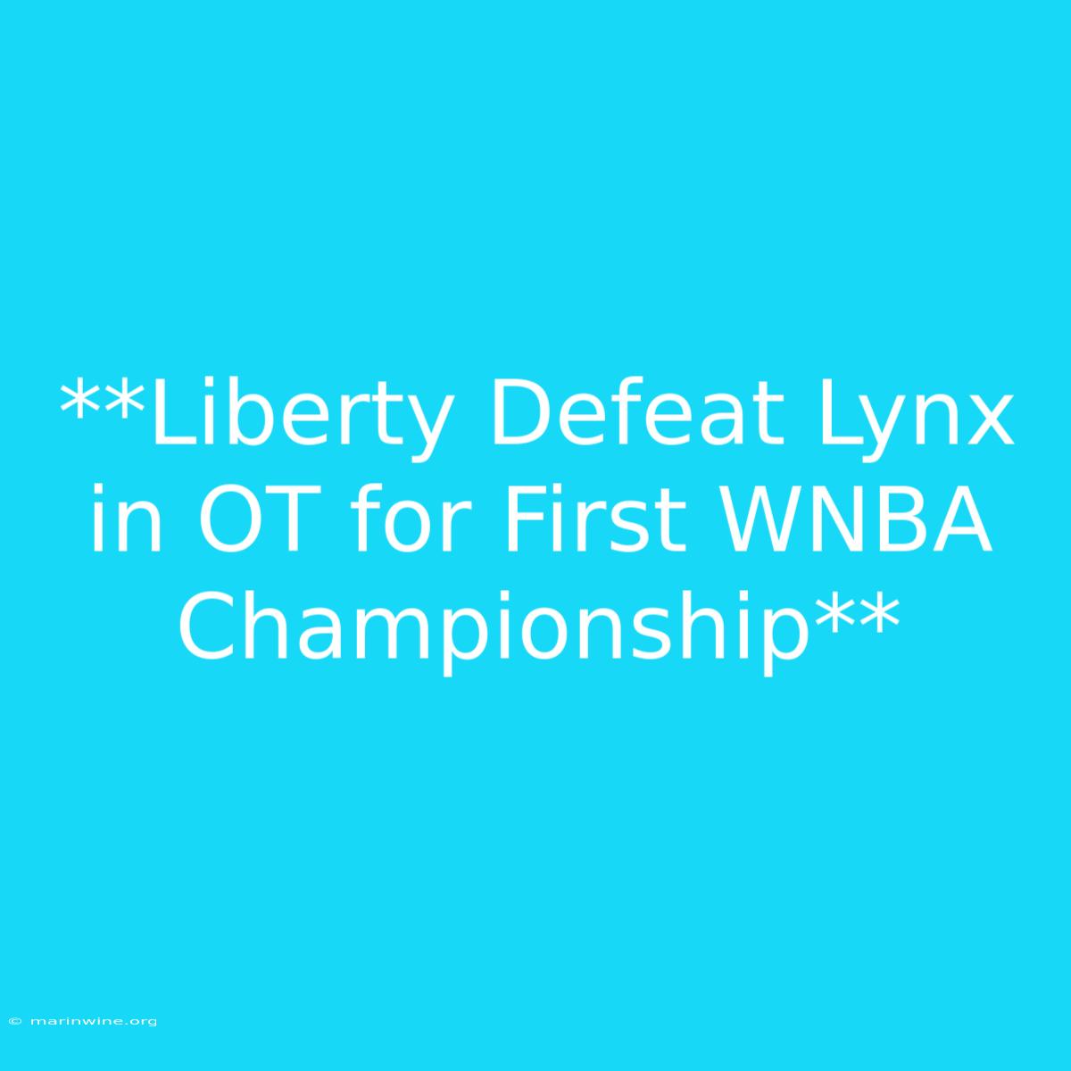 **Liberty Defeat Lynx In OT For First WNBA Championship**