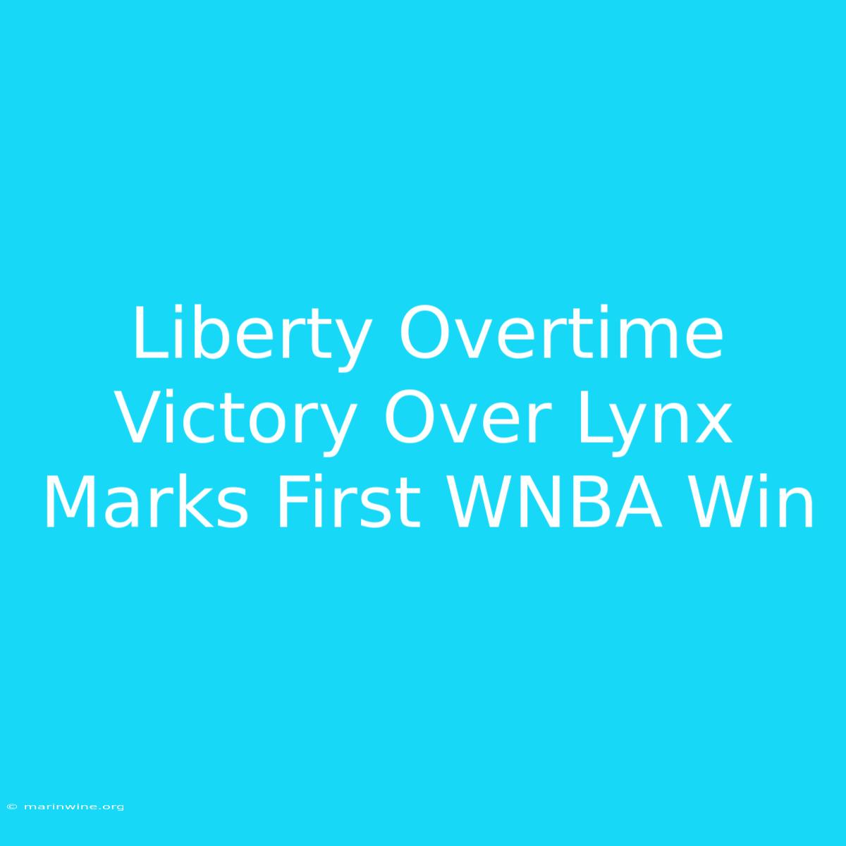 Liberty Overtime Victory Over Lynx Marks First WNBA Win