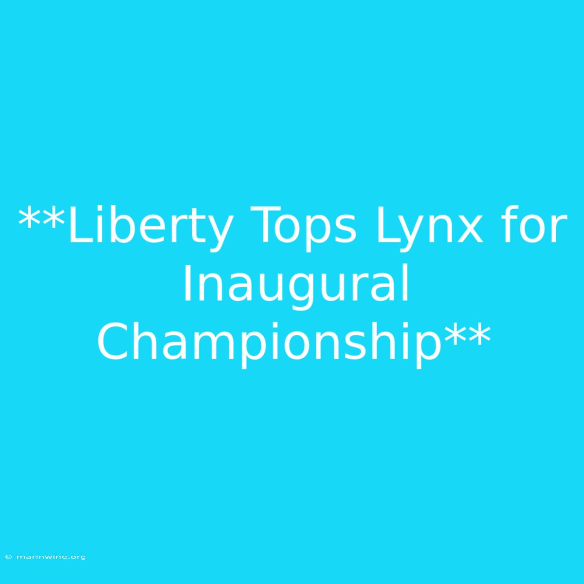 **Liberty Tops Lynx For Inaugural Championship** 