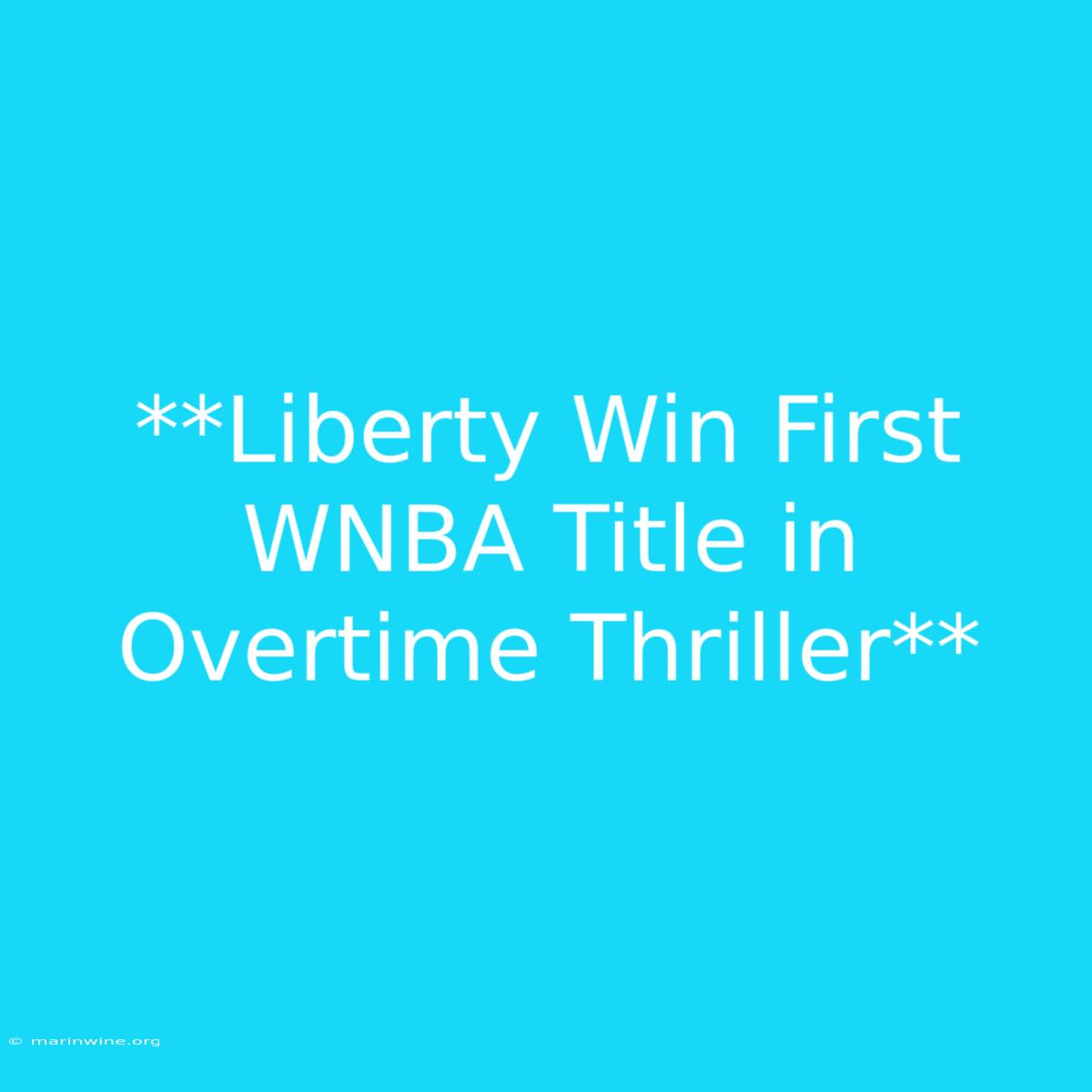 **Liberty Win First WNBA Title In Overtime Thriller**