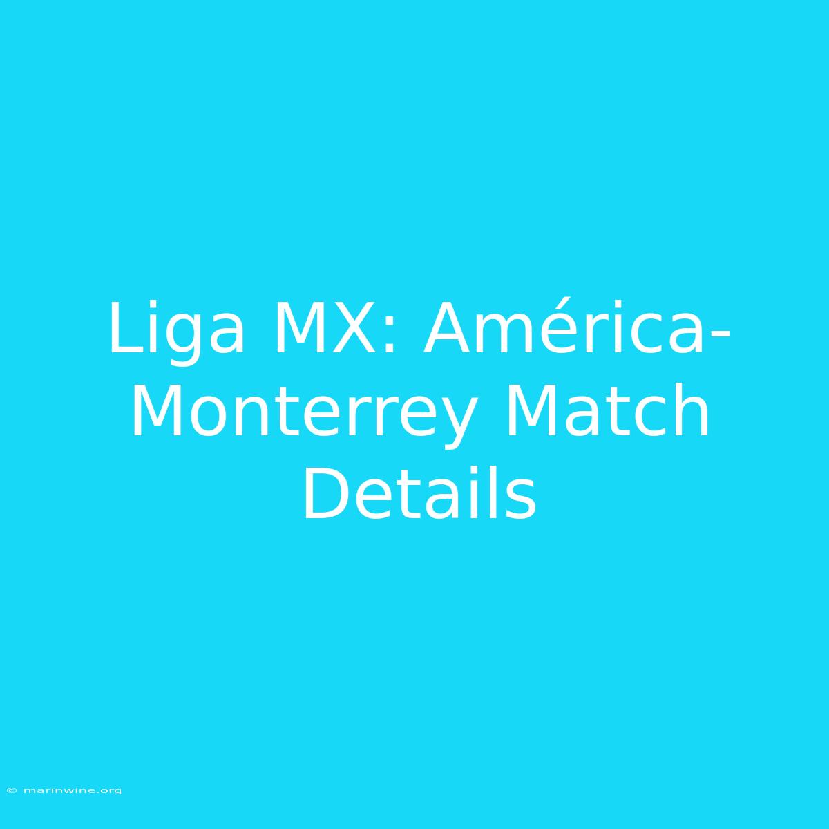 Liga MX: América-Monterrey Match Details