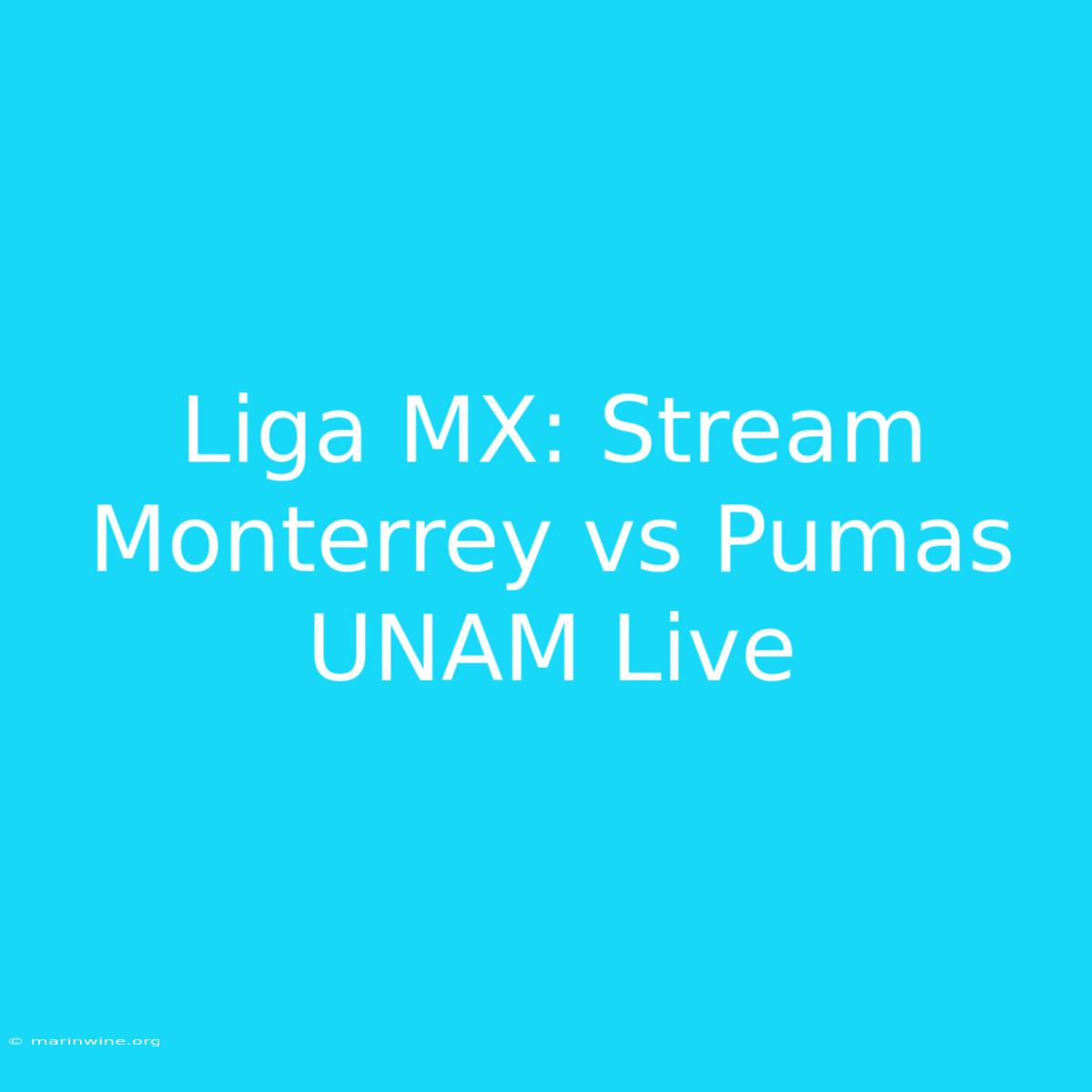 Liga MX: Stream Monterrey Vs Pumas UNAM Live