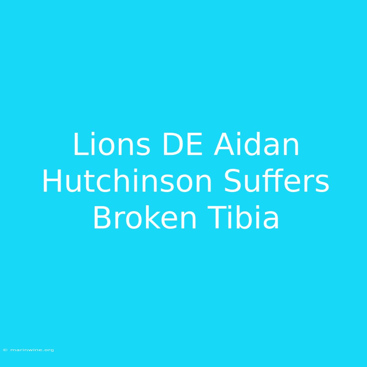 Lions DE Aidan Hutchinson Suffers Broken Tibia 