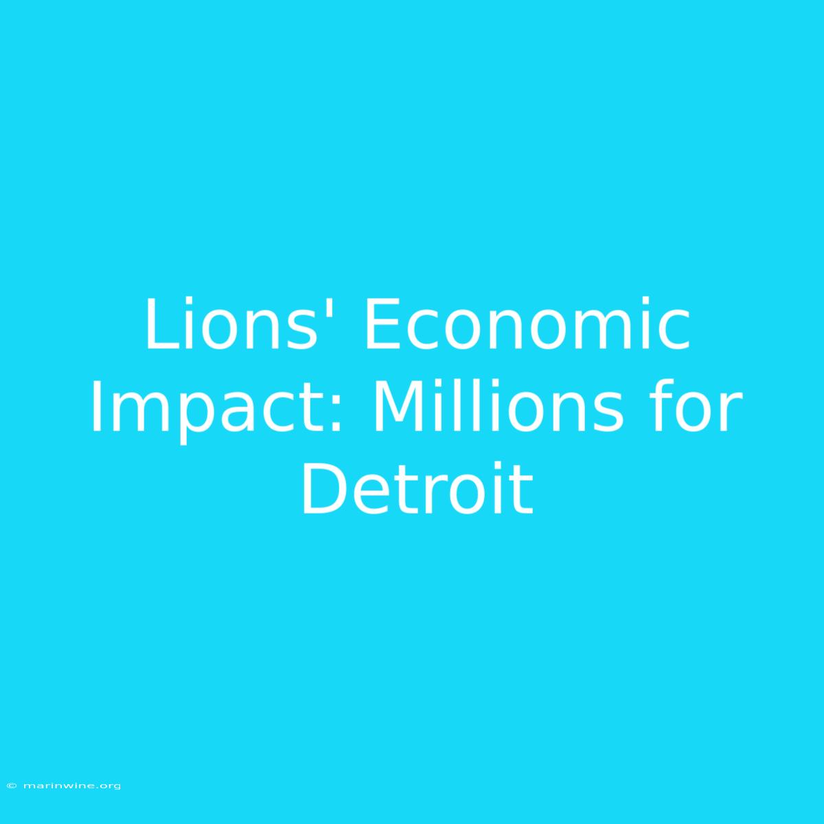 Lions' Economic Impact: Millions For Detroit