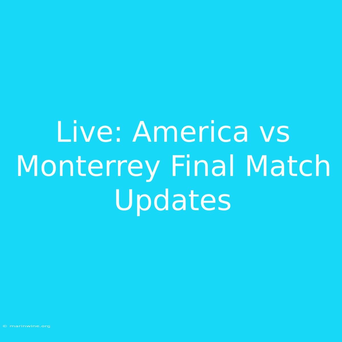 Live: America Vs Monterrey Final Match Updates