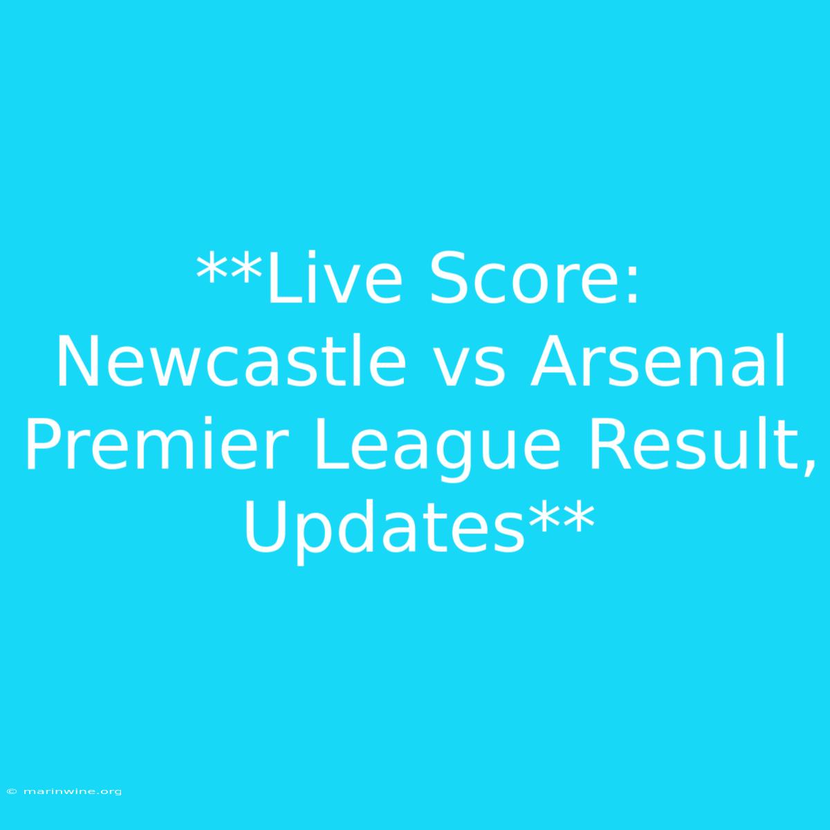 **Live Score: Newcastle Vs Arsenal Premier League Result, Updates** 