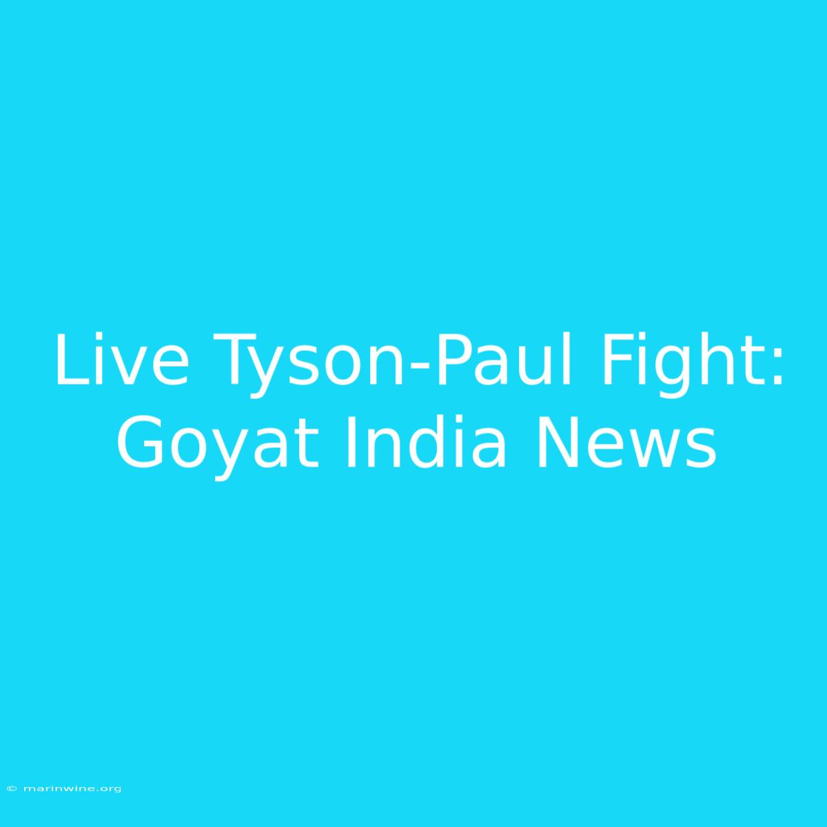 Live Tyson-Paul Fight: Goyat India News