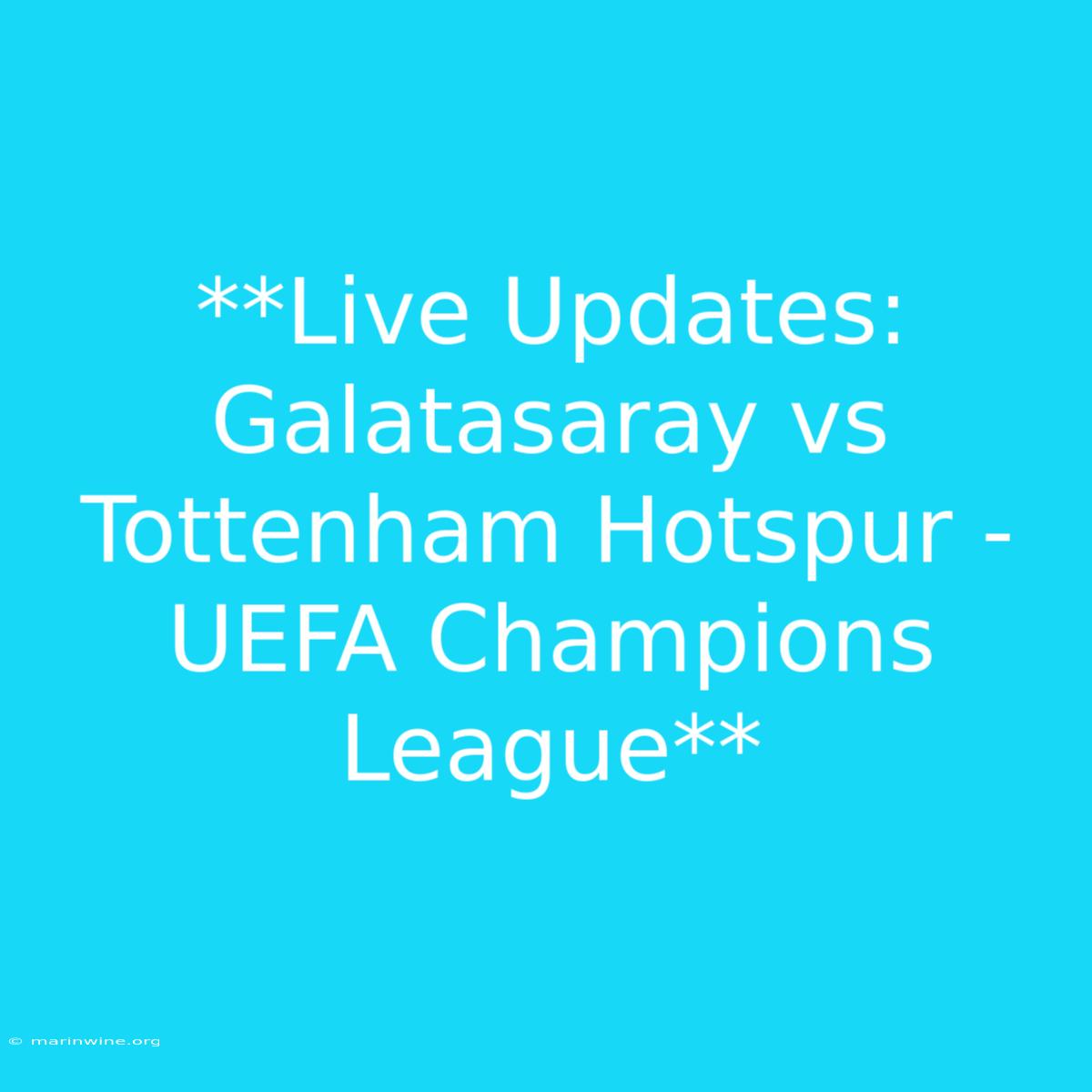 **Live Updates: Galatasaray Vs Tottenham Hotspur - UEFA Champions League** 