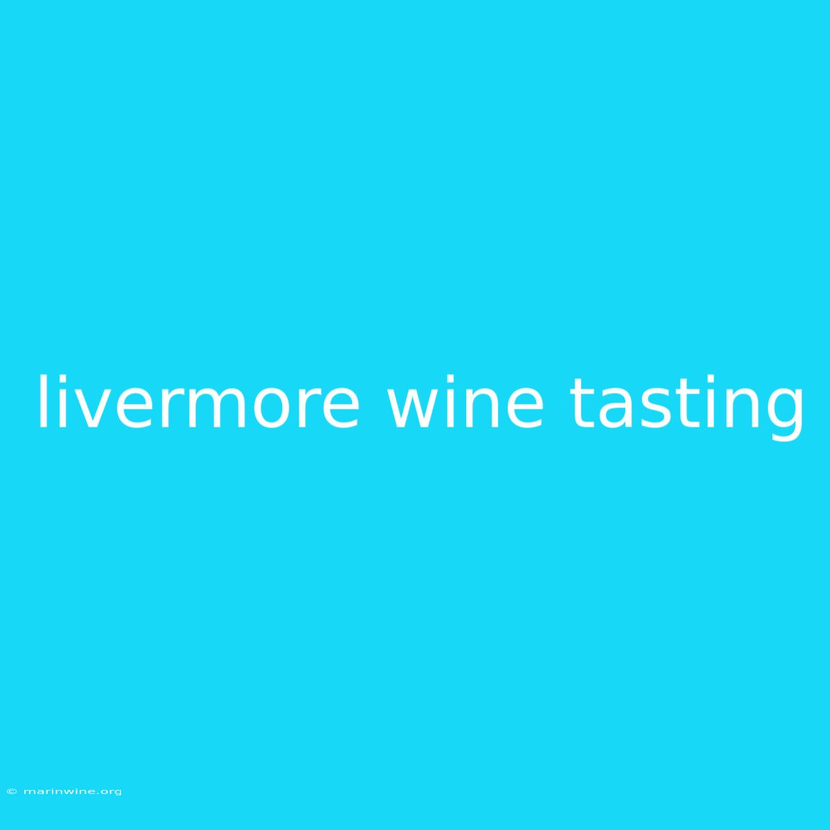 Livermore Wine Tasting