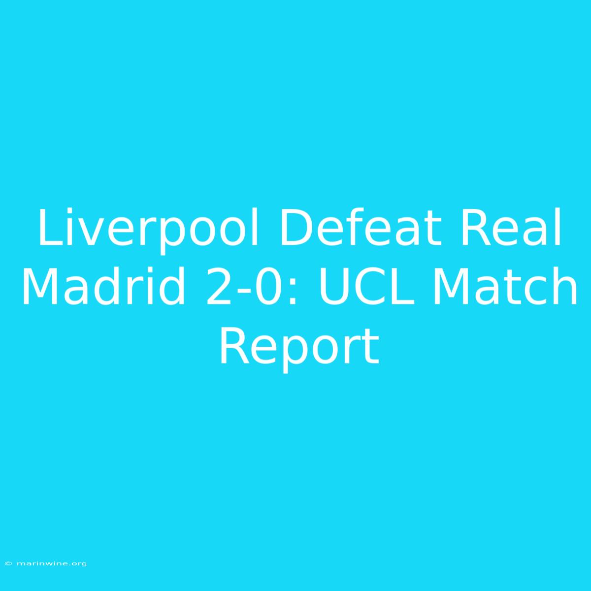 Liverpool Defeat Real Madrid 2-0: UCL Match Report