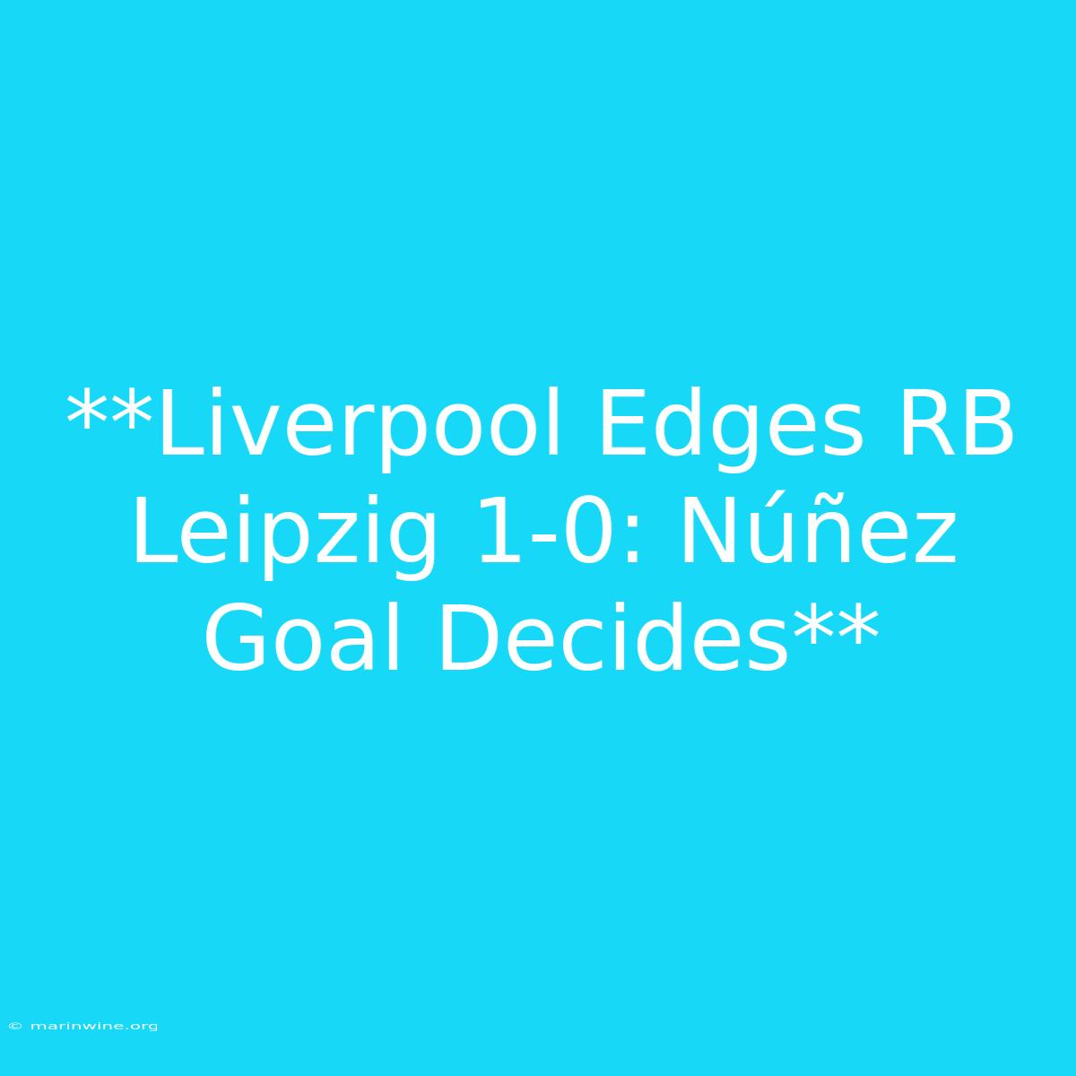 **Liverpool Edges RB Leipzig 1-0: Núñez Goal Decides**