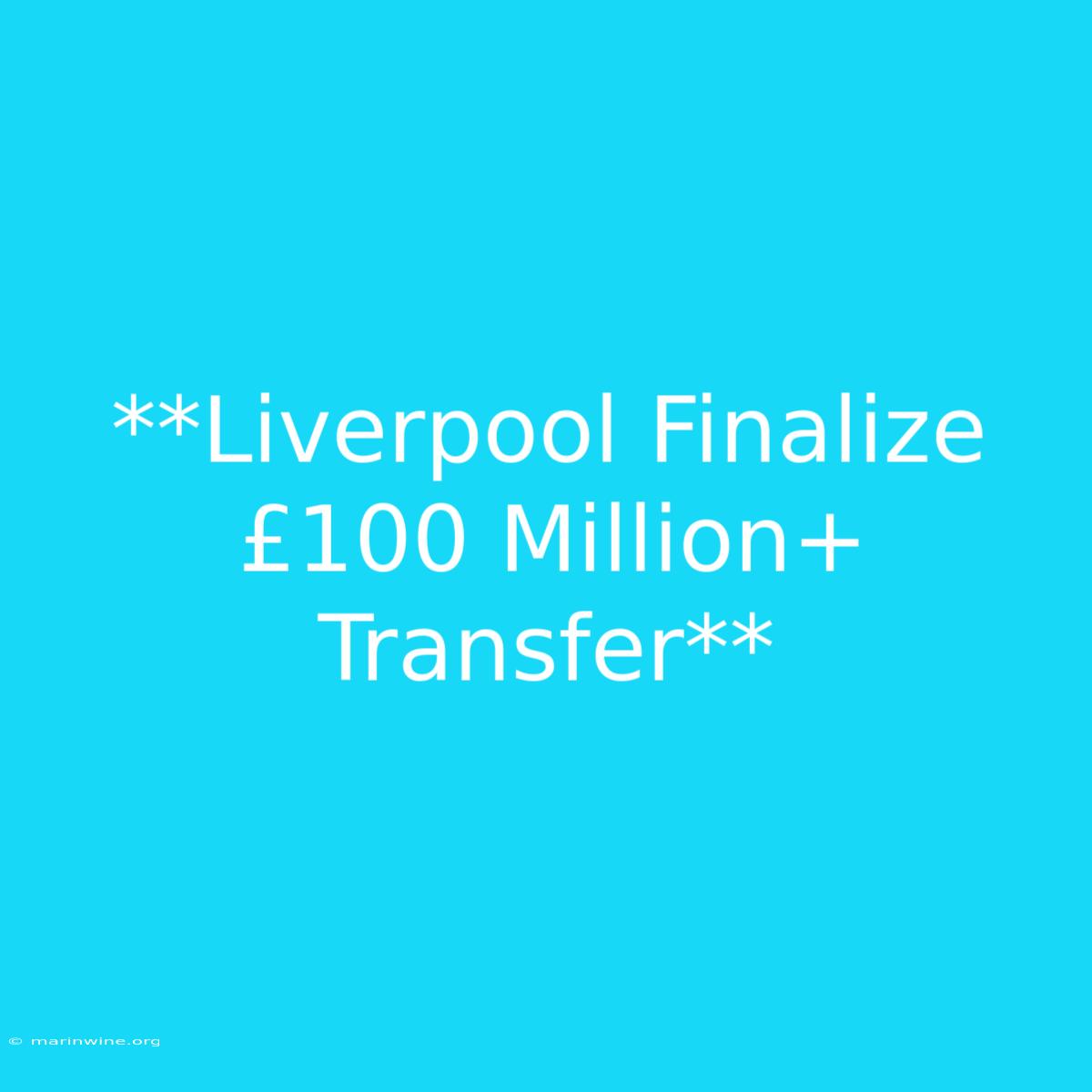 **Liverpool Finalize £100 Million+ Transfer**