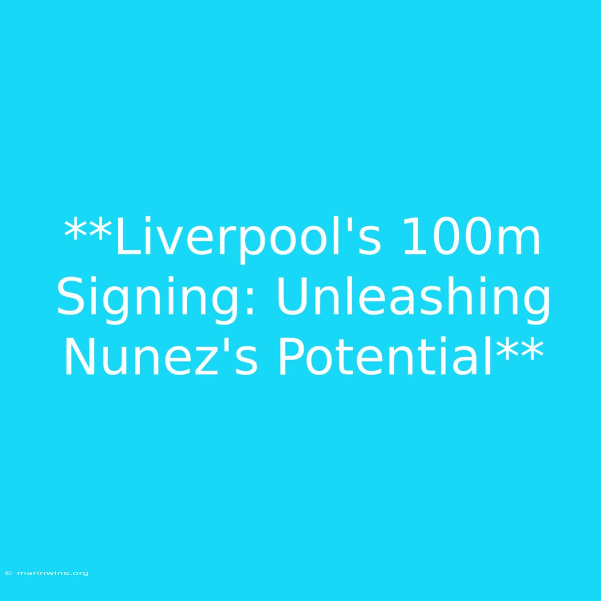 **Liverpool's 100m Signing: Unleashing Nunez's Potential**