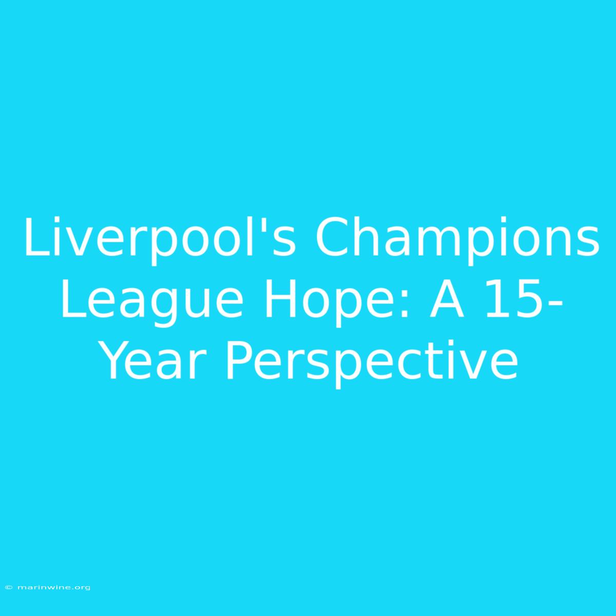 Liverpool's Champions League Hope: A 15-Year Perspective