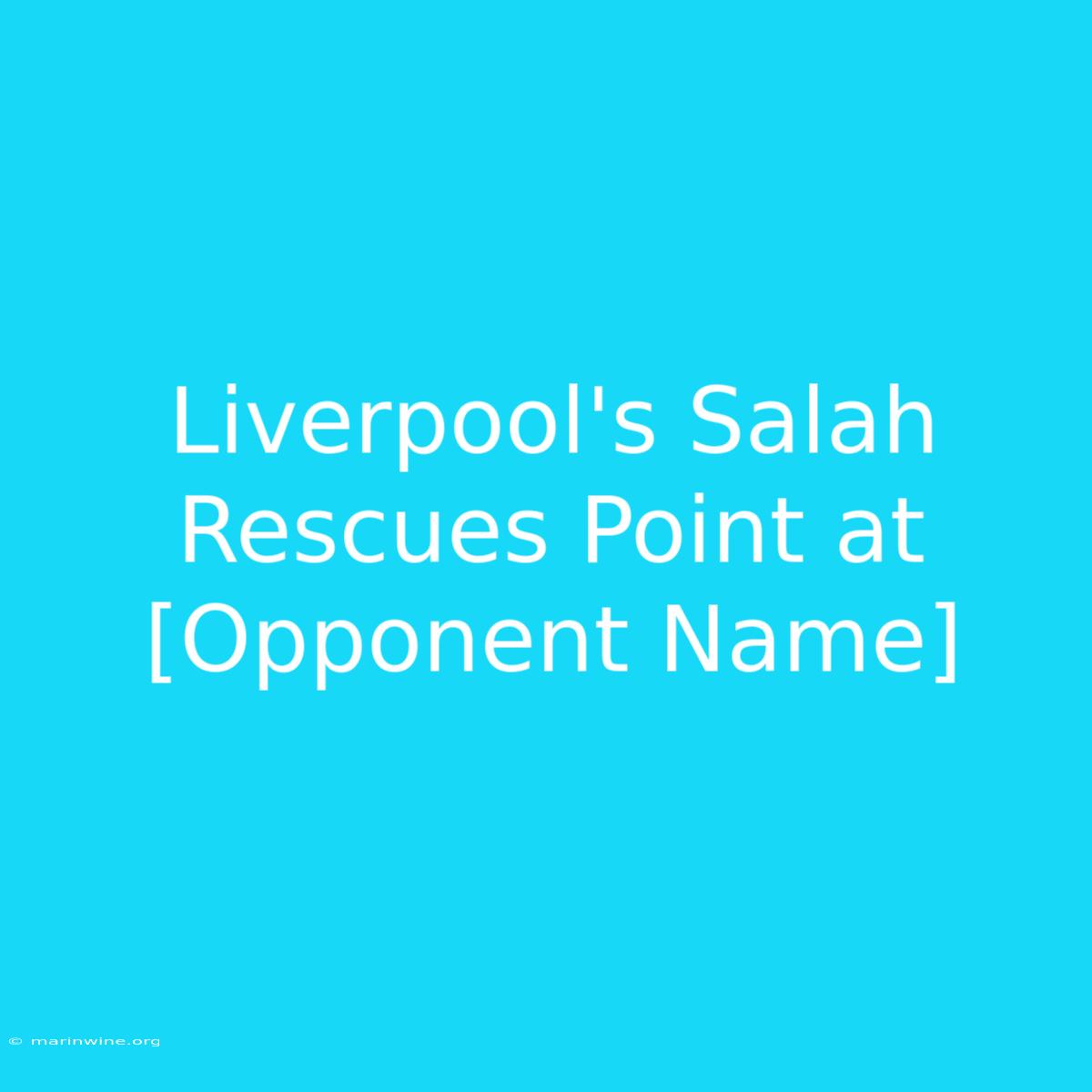 Liverpool's Salah Rescues Point At [Opponent Name]