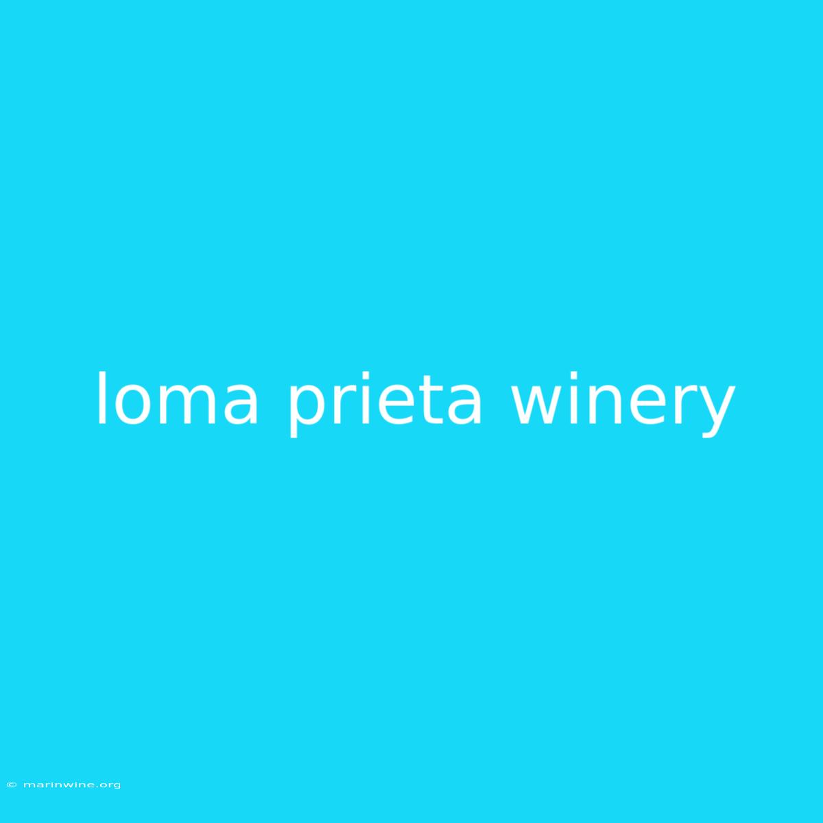 Loma Prieta Winery