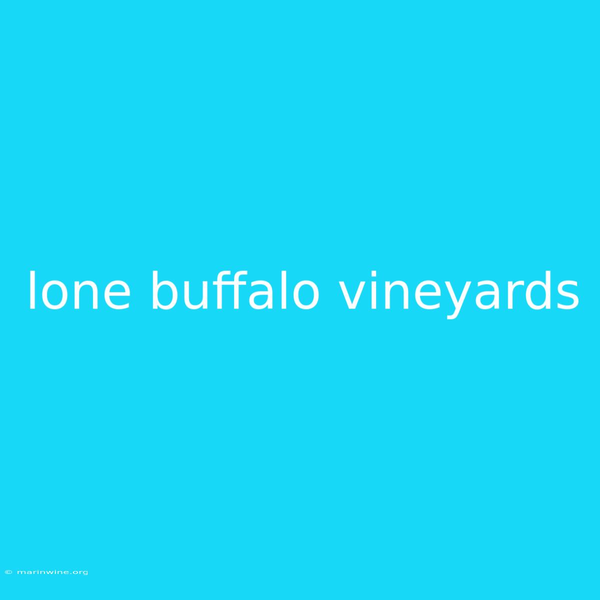 Lone Buffalo Vineyards