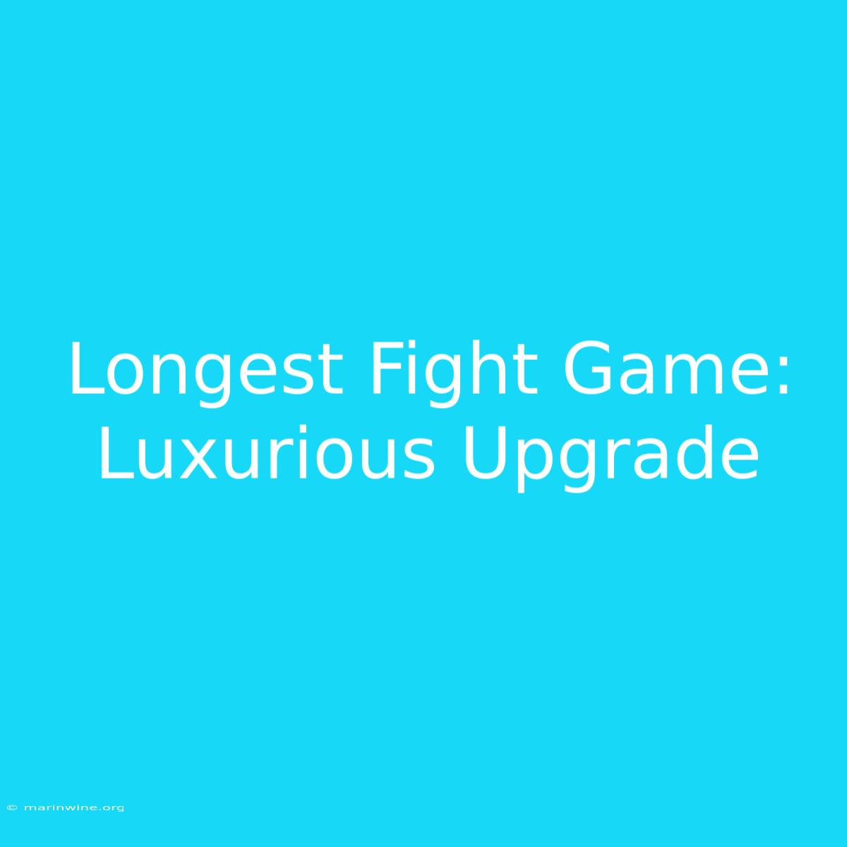 Longest Fight Game: Luxurious Upgrade