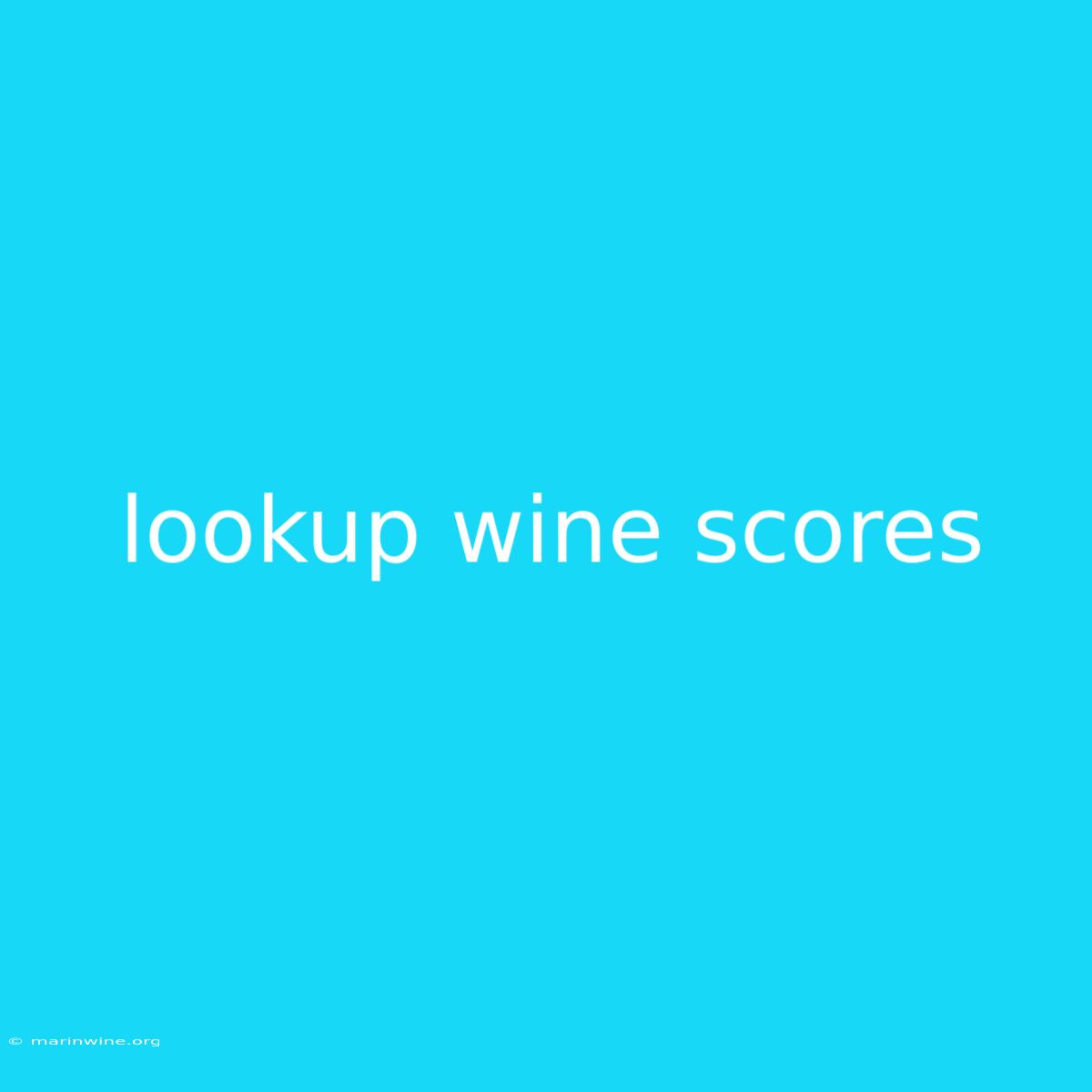 Lookup Wine Scores