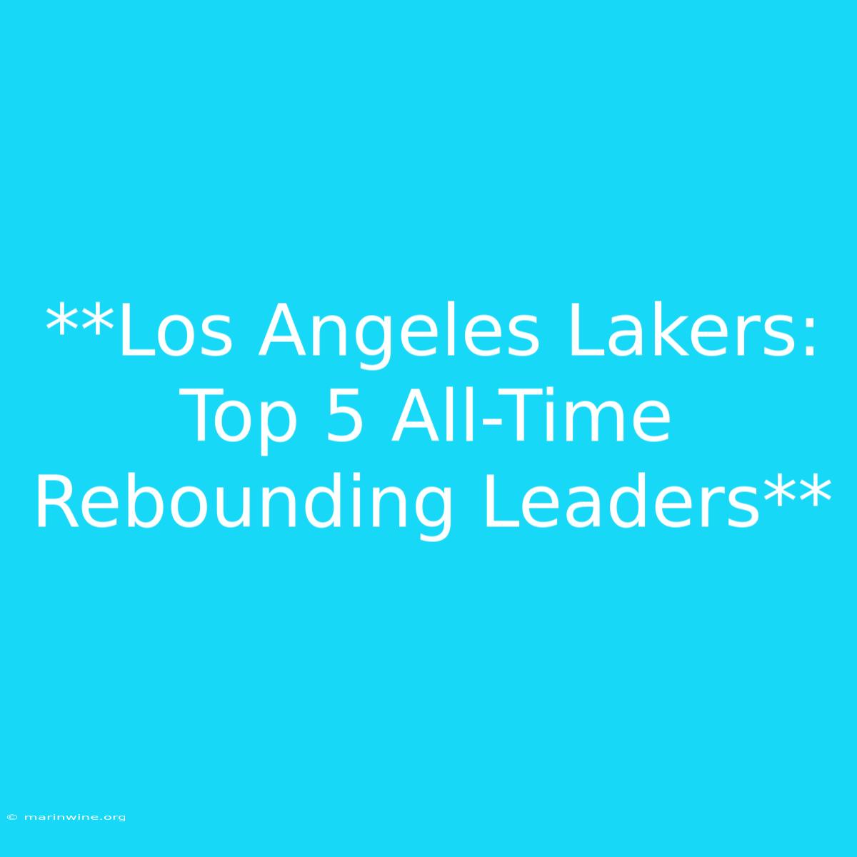 **Los Angeles Lakers: Top 5 All-Time Rebounding Leaders**