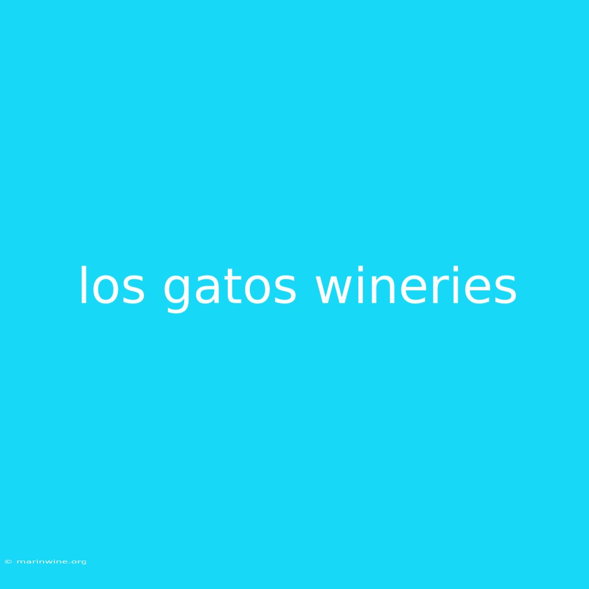 Los Gatos Wineries