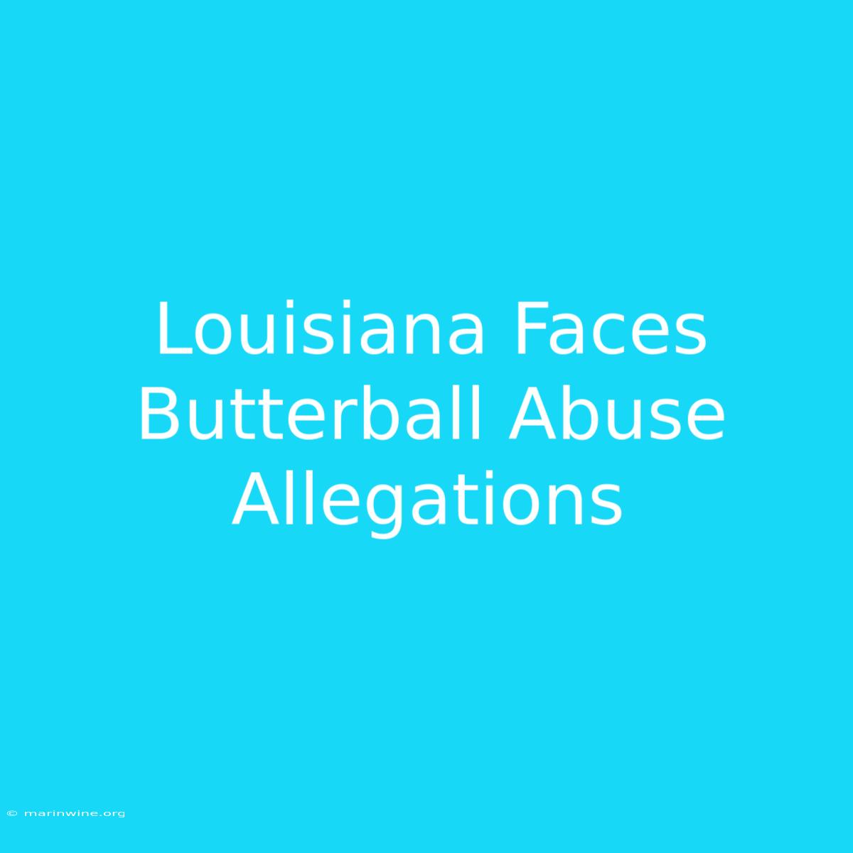 Louisiana Faces Butterball Abuse Allegations