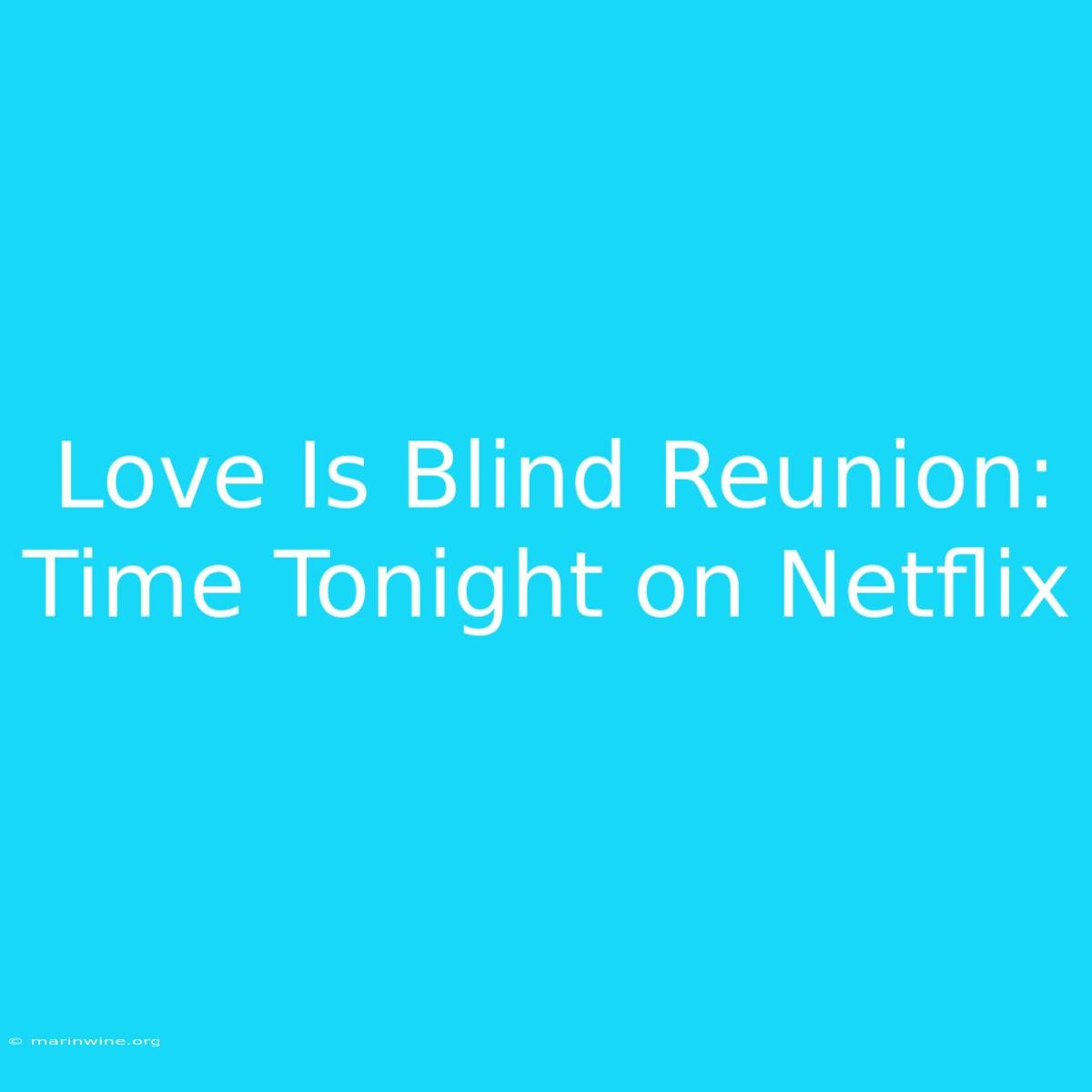 Love Is Blind Reunion: Time Tonight On Netflix